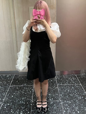 「SHEINのアイテム（ワンピース、ブラック系）」を使った、𝐌𝐢さん（レディース・149cm）の冬コーディネート