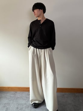 「WYM LIDNM（ウィム バイ リドム）のSilver 925 CROSS-LINK CHAIN NECKLACE（ネックレス、シルバー系）」を使った、ゆとさん（メンズ・160cm）の春コーディネート