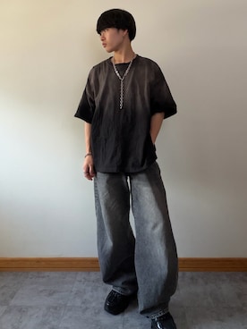 「SERACE（セラス）の【SERACE】Basic chain necklace / ベーシックチェーンネックレス（ネックレス、シルバー系）」を使った、ゆとさん（メンズ・160cm）の春コーディネート