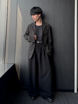 「WYM LIDNM（ウィム バイ リドム）のSilver 925 CROSS-LINK CHAIN NECKLACE（ネックレス、シルバー系）」を使った、ゆとさん（メンズ・160cm）の春コーディネート