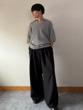 「WYM LIDNM（ウィム バイ リドム）のSilver 925 CROSS-LINK CHAIN NECKLACE（ネックレス、シルバー系）」を使った、ゆとさん（メンズ・160cm）の夏コーディネート