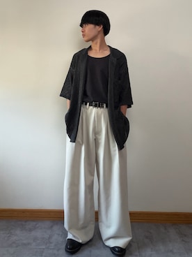 「WYM LIDNM（ウィム バイ リドム）のTWIST RING / FLUX EDGE RING / KNOT RING / DROPLET RING / LEAF EDGE RING（リング、シルバー系）」を使った、ゆとさん（メンズ・160cm）の春コーディネート