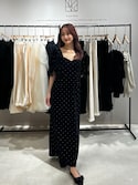 ワンピース ACKA bijou dot velours dress bijou dot velours dress – Acka online store