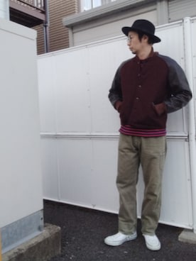 「アイテム（帽子）」を使った、ひこたさん（メンズ・179cm）の秋コーディネート