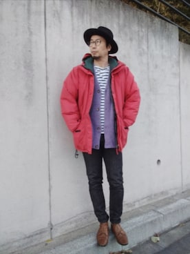 「アイテム（カーディガン/ボレロ）」を使った、ひこたさん（メンズ・179cm）の冬コーディネート