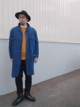 「アイテム（デニムジャケット）」を使った、ひこたさん（メンズ・179cm）の秋コーディネート