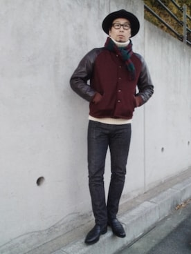 「アイテム（帽子）」を使った、ひこたさん（メンズ・179cm・40代）の冬コーディネート