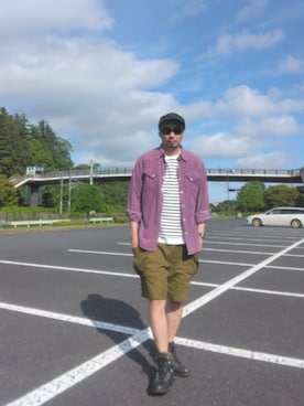 「Timberland（ティンバーランド）のアイテム」を使った、ひこたさん（メンズ・179cm）の夏コーディネート