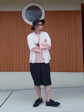 「古着のバンドカラーシャツ（シャツ/ブラウス、ホワイト系）」を使った、ひこたさん（メンズ・179cm）の秋コーディネート