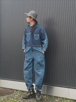 「Timberland（ティンバーランド）のトレッキングブーツ（ブーツ）」を使った、ひこたさん（メンズ・179cm）の秋コーディネート