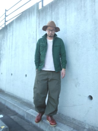 「RED WING（レッドウィング）のアイテム（ブーツ）」を使った、ひこたさん（メンズ・179cm）の春コーディネート