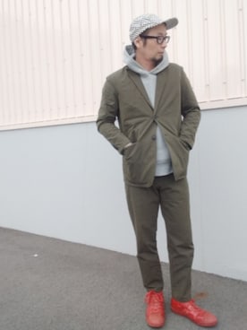 「アイテム（パーカー）」を使った、ひこたさん（メンズ・179cm・40代）の秋コーディネート