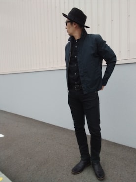 「アイテム（ナイロンジャケット）」を使った、ひこたさん（メンズ・179cm）の秋コーディネート