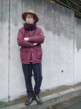 「アイテム（ジャージ）」を使った、ひこたさん（メンズ・179cm）の冬コーディネート