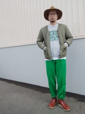 「アイテム（トップス）」を使った、ひこたさん（メンズ・179cm）の秋コーディネート