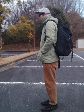 「アイテム（キャップ）」を使った、ひこたさん（メンズ・179cm・40代）の冬コーディネート