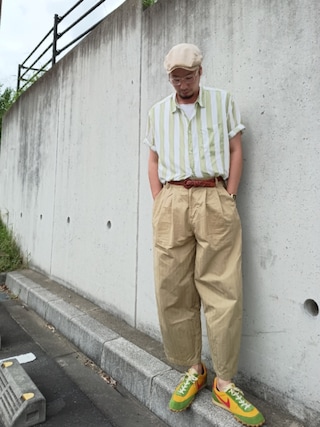 「HANES(ヘインズ)の【HANES/ヘインズ】【旅行・レジャーに】厚手で透けない BEEFY パックTシャツ H5180 ヘインズ ビーフィー Tシャツ 無地 ヘビーウェイト ユニセックス スミクロ・ネイビー登場(Tシャツ/カットソー)」を使った、ひこたさん(メンズ・179cm)の秋コーディネート