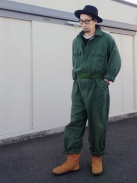 「アイテム（オールインワン・サロペット）」を使った、ひこたさん（メンズ・179cm）の秋コーディネート