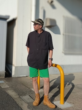 「SHIPS（シップス）のアイテム（パンツ）」を使った、ひこたさん（メンズ・179cm）の夏コーディネート