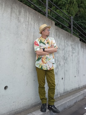 「Timberland（ティンバーランド）のアイテム」を使った、ひこたさん（メンズ・179cm）の夏コーディネート