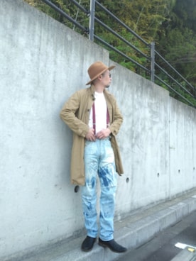 「HANES（ヘインズ）のアイテム」を使った、ひこたさん（メンズ・179cm）の春コーディネート