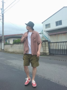 「アイテム（帽子）」を使った、ひこたさん（メンズ・179cm）の夏コーディネート