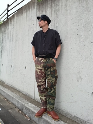 「UNIQLO(ユニクロ)の麻混紡 半袖シャツ3XL(シャツ/ブラウス)」を使った、ひこたさん(メンズ・179cm)の秋コーディネート