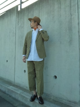 「アイテム（セットアップ）」を使った、ひこたさん（メンズ・179cm）の春コーディネート