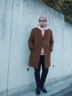 「SAINT JAMES（セントジェームス）のアイテム」を使った、ひこたさん（メンズ・179cm）の冬コーディネート