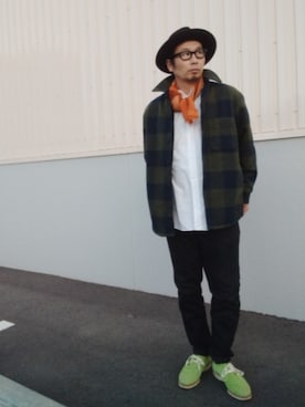 「アイテム（ブーツ）」を使った、ひこたさん（メンズ・179cm）の秋コーディネート