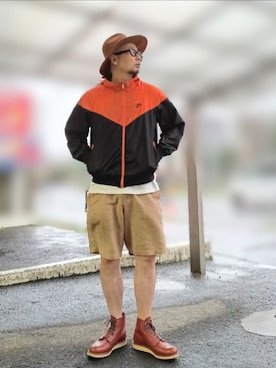 「RED WING（レッドウィング）のアイテム（ブーツ、ブラウン系）」を使った、ひこたさん（メンズ・179cm）の秋コーディネート