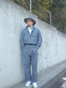 「Yves Saint Laurent（イヴサンローラン）の古着 スカーフ（ストール/ショール、グリーン系）」を使った、ひこたさん（メンズ・179cm）の春コーディネート