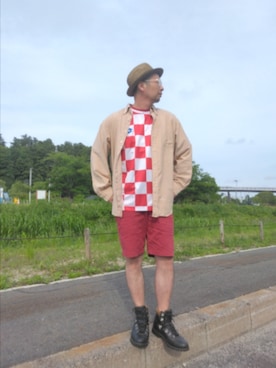 「Timberland（ティンバーランド）のアイテム」を使った、ひこたさん（メンズ・179cm）の夏コーディネート