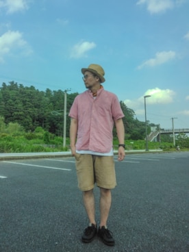 「アイテム（帽子）」を使った、ひこたさん（メンズ・179cm）の夏コーディネート