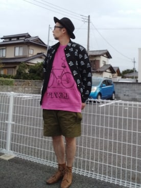 「アイテム（帽子）」を使った、ひこたさん（メンズ・179cm）の秋コーディネート