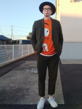 「アイテム（セットアップ）」を使った、ひこたさん（メンズ・179cm）の秋コーディネート