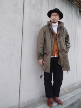 「アイテム（モッズコート）」を使った、ひこたさん（メンズ・179cm）の冬コーディネート