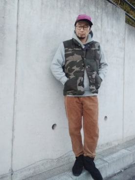 「KAVU（カブー）のアイテム」を使った、ひこたさん（メンズ・179cm）の冬コーディネート