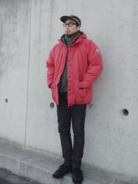 「MONCLER（モンクレール）のアイテム」を使った、ひこたさん（メンズ・179cm）の冬コーディネート