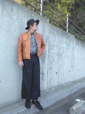 「schott（ショット）のアイテム」を使った、ひこたさん（メンズ・179cm）の春コーディネート