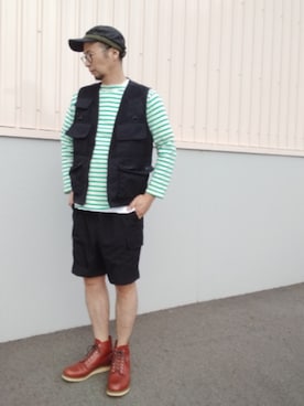 「アイテム（トップス）」を使った、ひこたさん（メンズ・179cm）の秋コーディネート