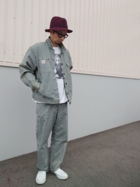 「アイテム（Tシャツ/カットソー）」を使った、ひこたさん（メンズ・179cm）の秋コーディネート