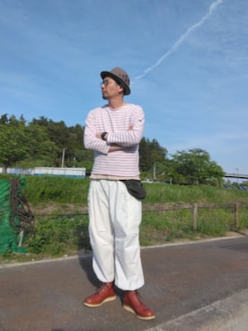「RED WING（レッドウィング）のアイテム（シューズ）」を使った、ひこたさん（メンズ・179cm）の春コーディネート