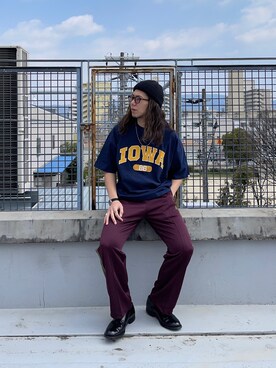「CPCM」｜「アイテム（ニットキャップ/ビーニー）」を使った、KENTA SARUさん（メンズ・182cm）の春コーディネート