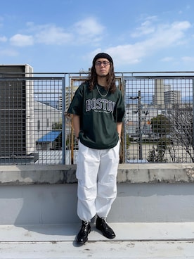 「CPCM」｜「アイテム（ニットキャップ/ビーニー）」を使った、KENTA SARUさん（メンズ・182cm）の春コーディネート