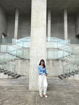 「ブルー x ホワイト」｜「アイテム（その他シューズ）」を使った、ゆうさん（レディース・162cm）の秋コーディネート