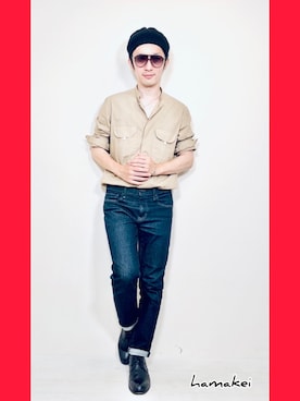「ドレスシューズ」｜「アイテム（ニットキャップ/ビーニー）」を使った、Hamakeiさん（メンズ・167cm）の夏コーディネート