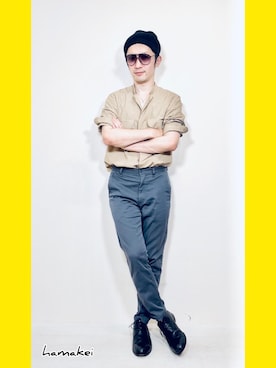 「ドレスシューズ」｜「アイテム（ニットキャップ/ビーニー）」を使った、Hamakeiさん（メンズ・167cm）の夏コーディネート