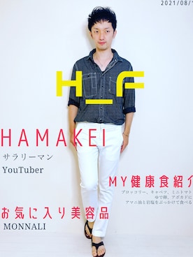 「メゾンマルジェラ」｜「アイテム（アクセサリー）」を使った、Hamakeiさん（メンズ・167cm）の夏コーディネート