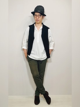 「FERRANTE（フェランテ）のアイテム」を使った、Hamakeiさん（メンズ・167cm）の春コーディネート